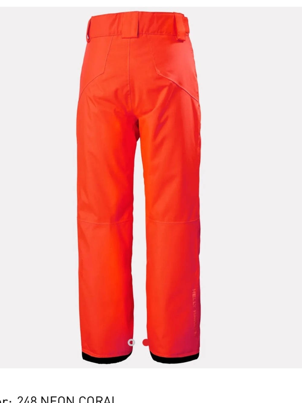 Helly Hansen Junior Legendary Ski Pants Neon Coral Size  8 Waterproof Insulated - Picture 2 of 9